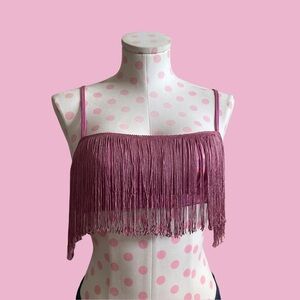 Pink Tassle Crop Top